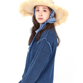 [Spring Bom] Indigo Denim Knit Sweater L, Unisex_ Made in KOREA